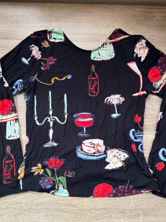 Lisa Says Gah Tops - Lisa Says Gah Rowan Top Set The Table Black XL